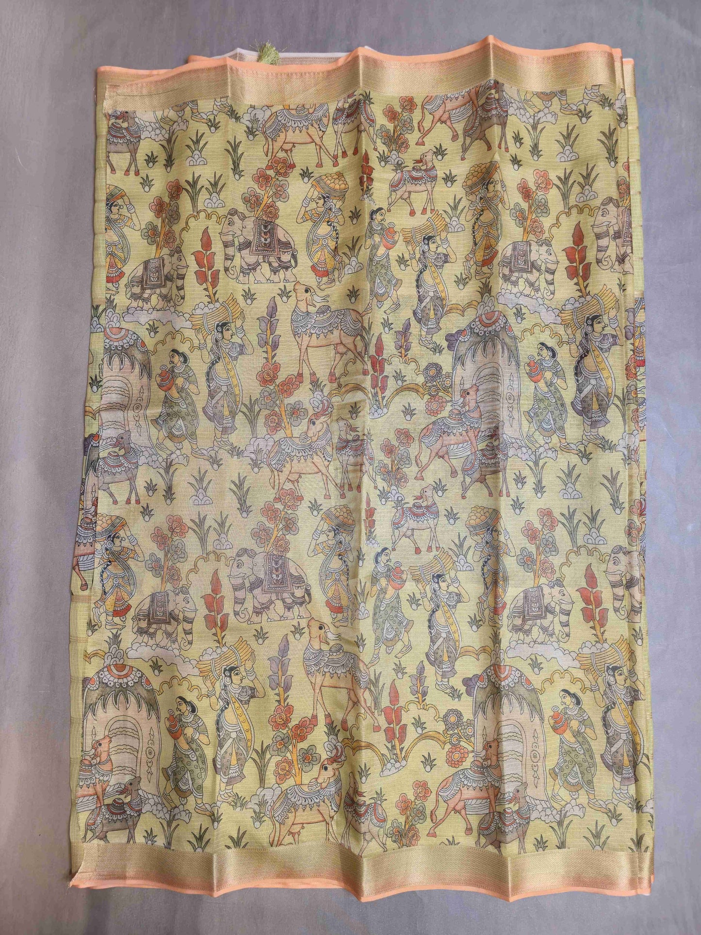 Semi Kota Saree with Kalamkari prints