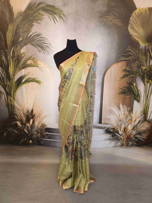 Semi Kota Saree with Kalamkari prints