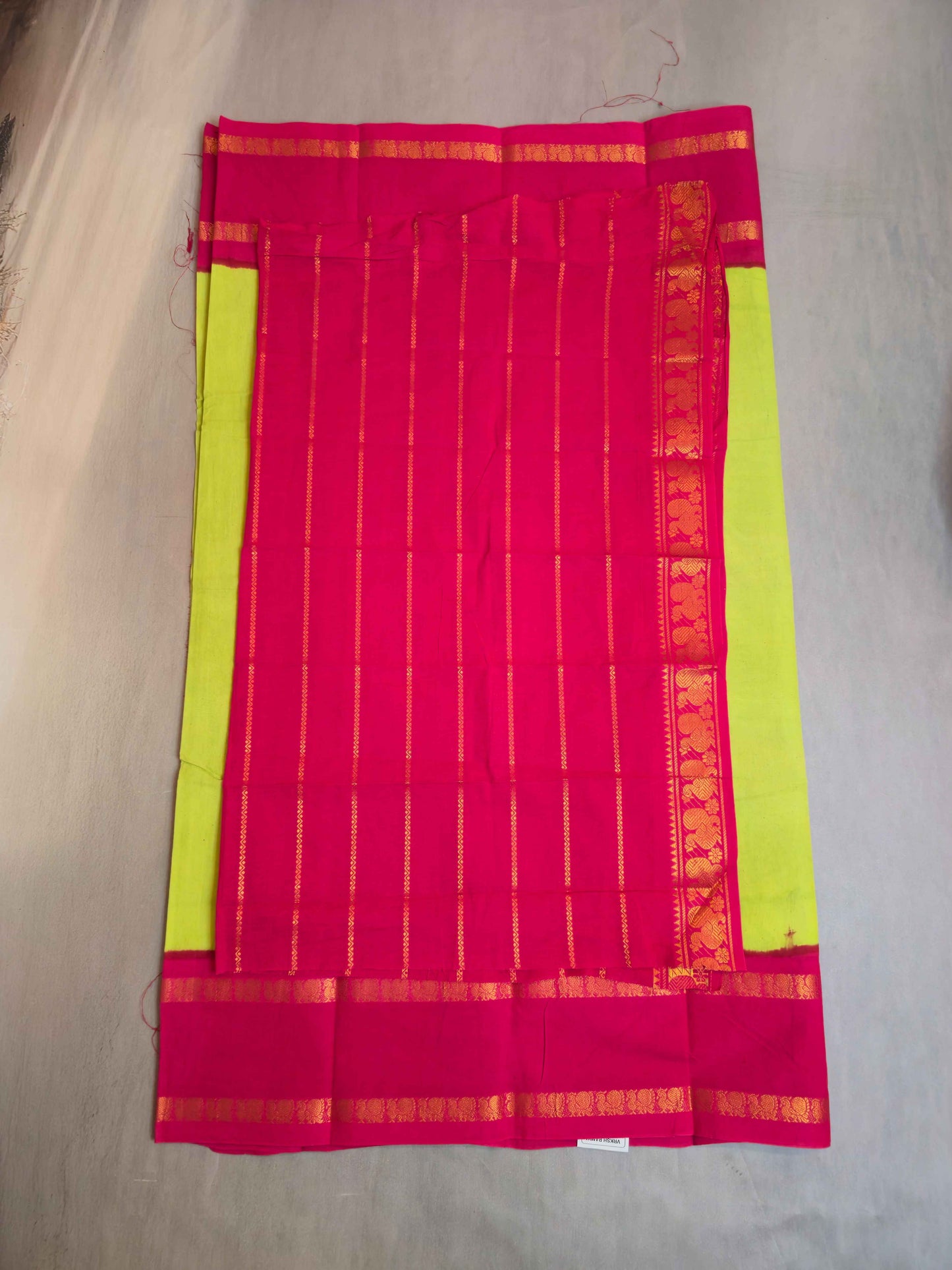 Plain Sungudi with contrast and borders