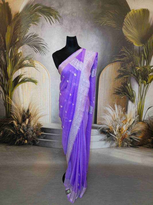 Pure Benarasi Khaddi Gorgette Saree