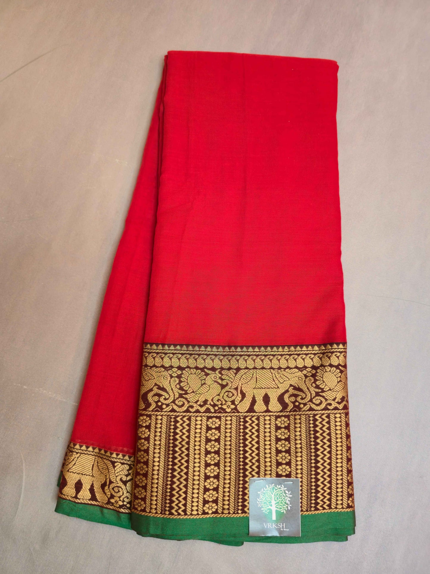 Narayanpet Cotton Saree with Elephant borders