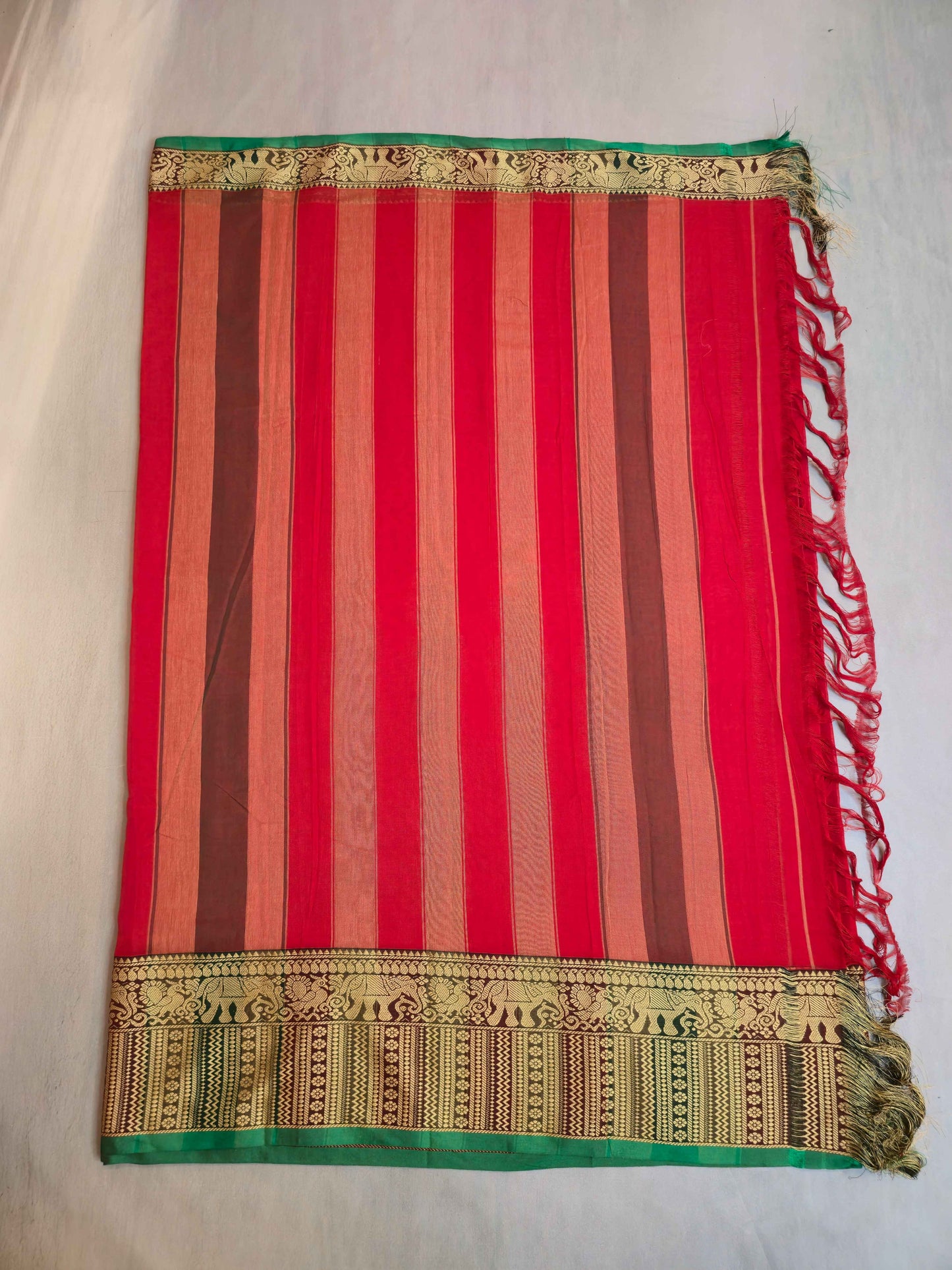 Narayanpet Cotton Saree with Elephant borders