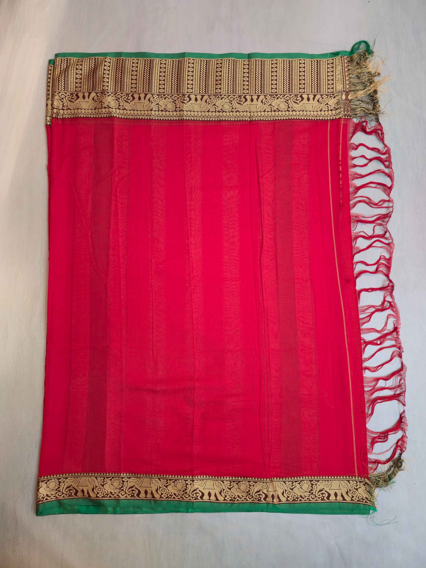Narayanpet Cotton Saree with Elephant borders