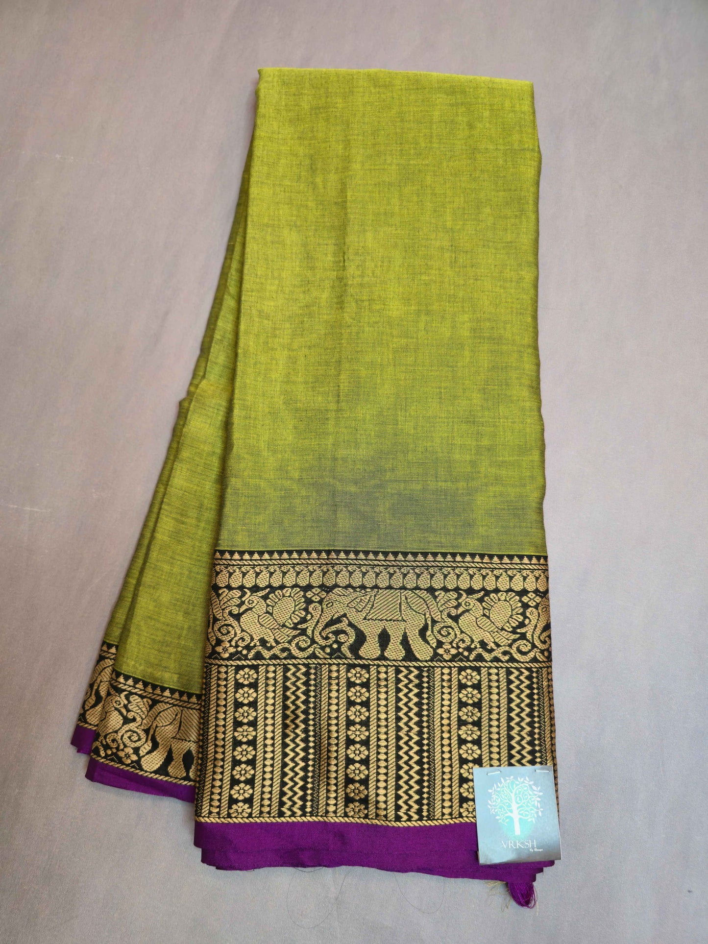 Narayanpet Cotton Saree with Elephant borders