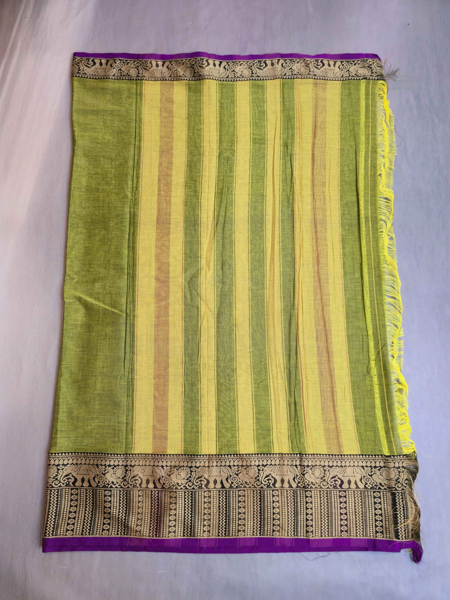 Narayanpet Cotton Saree with Elephant borders
