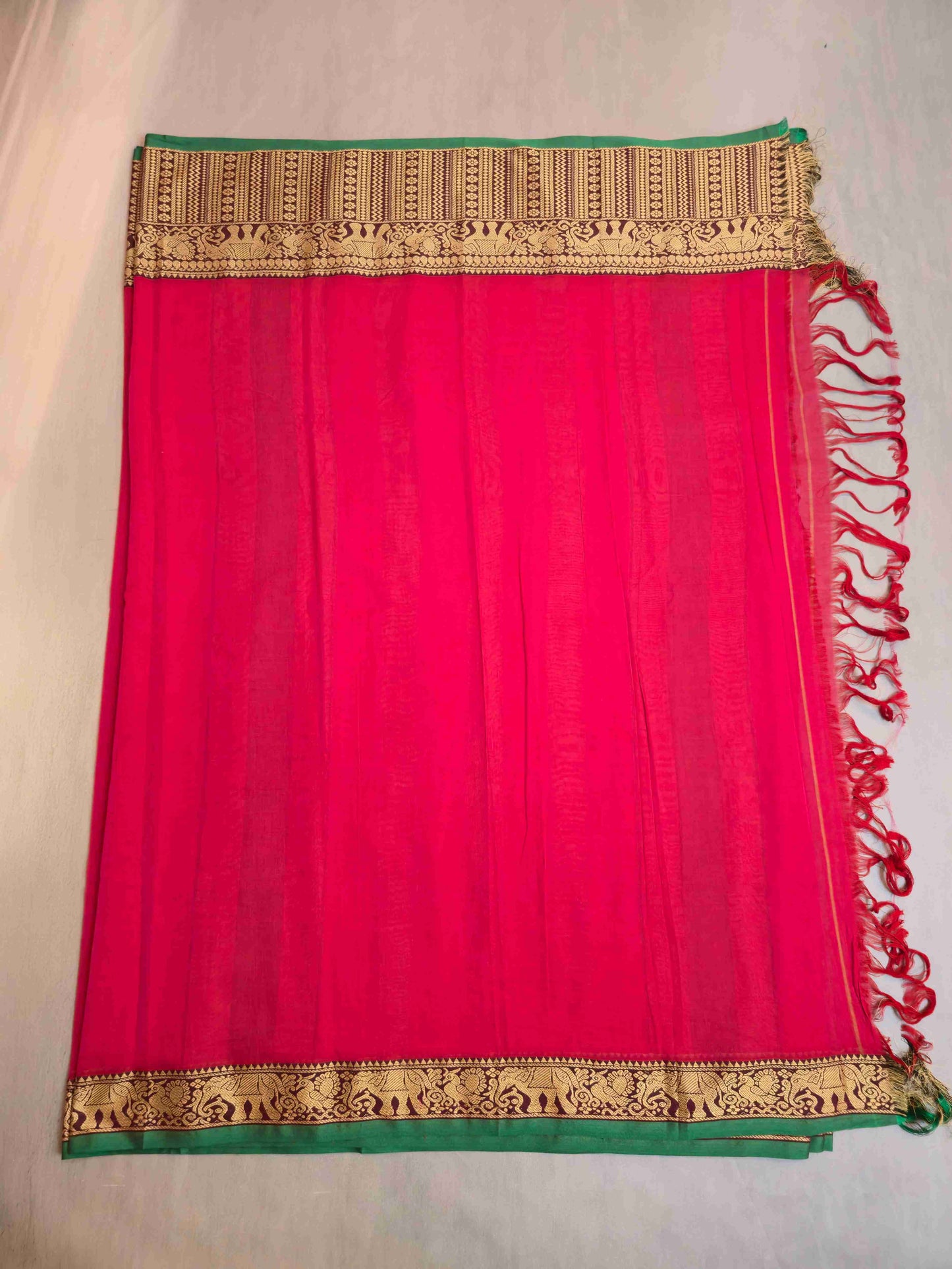 Narayanpet Cotton Saree with Elephant borders