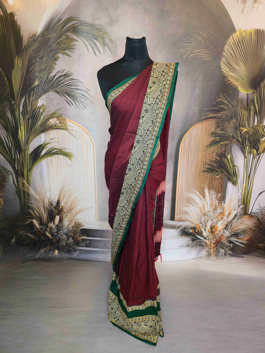 Narayanpet Cotton Saree with Annam big borders