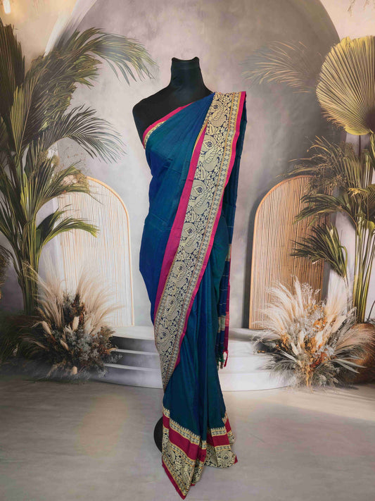 Narayanpet Cotton Saree with Annam big borders