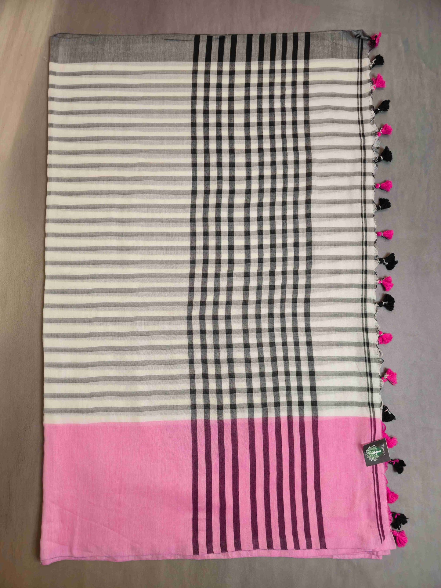Mul Saree - with B&W pallu