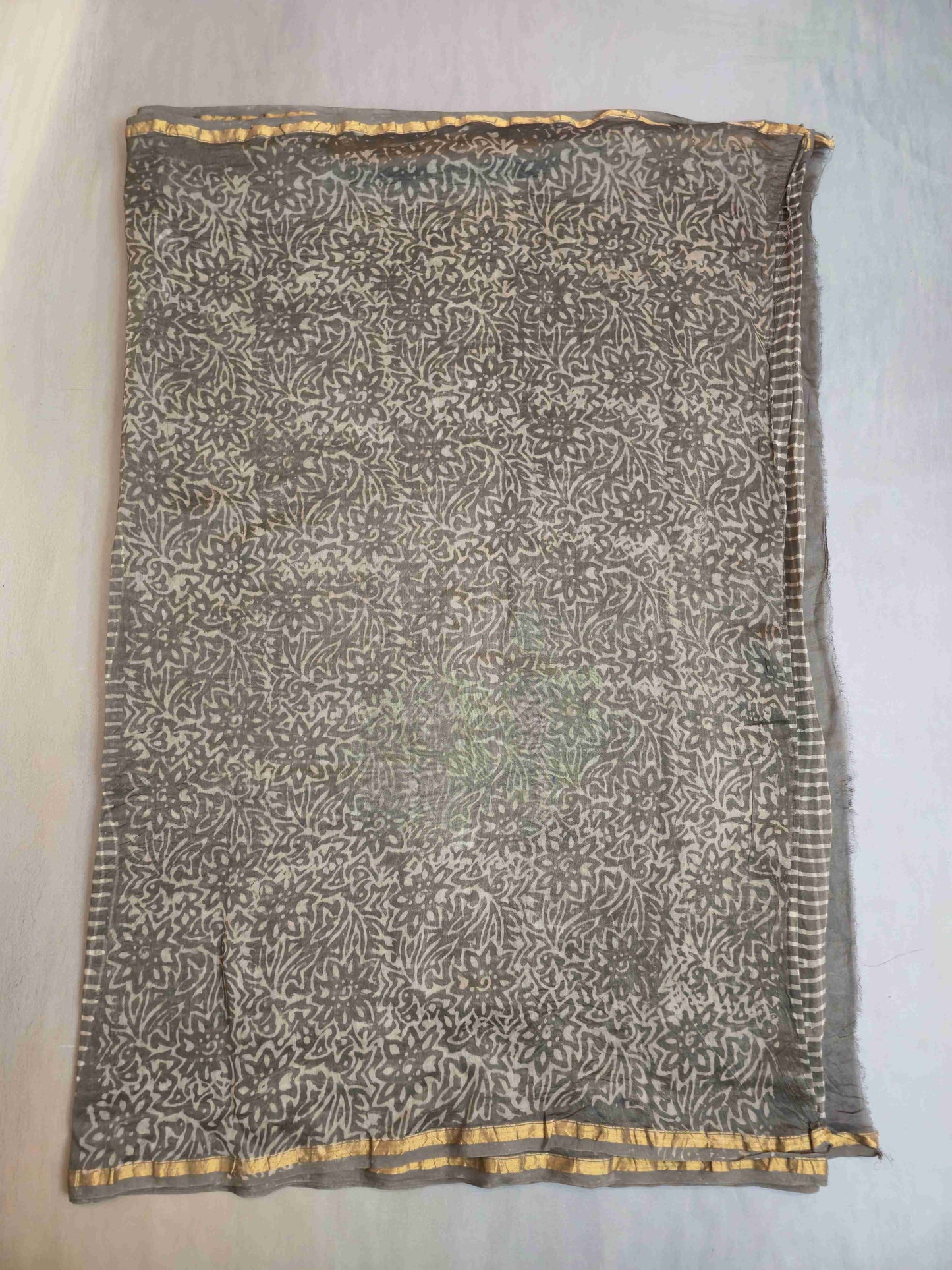 Chanderi hand block printed saree