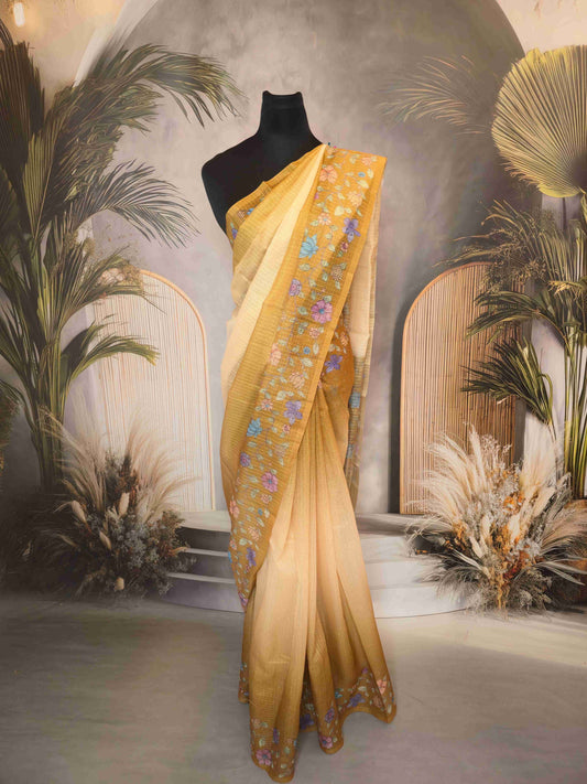Ombre Mustard Saree