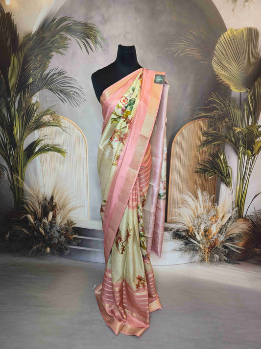 Crepe Saree with Bird Print