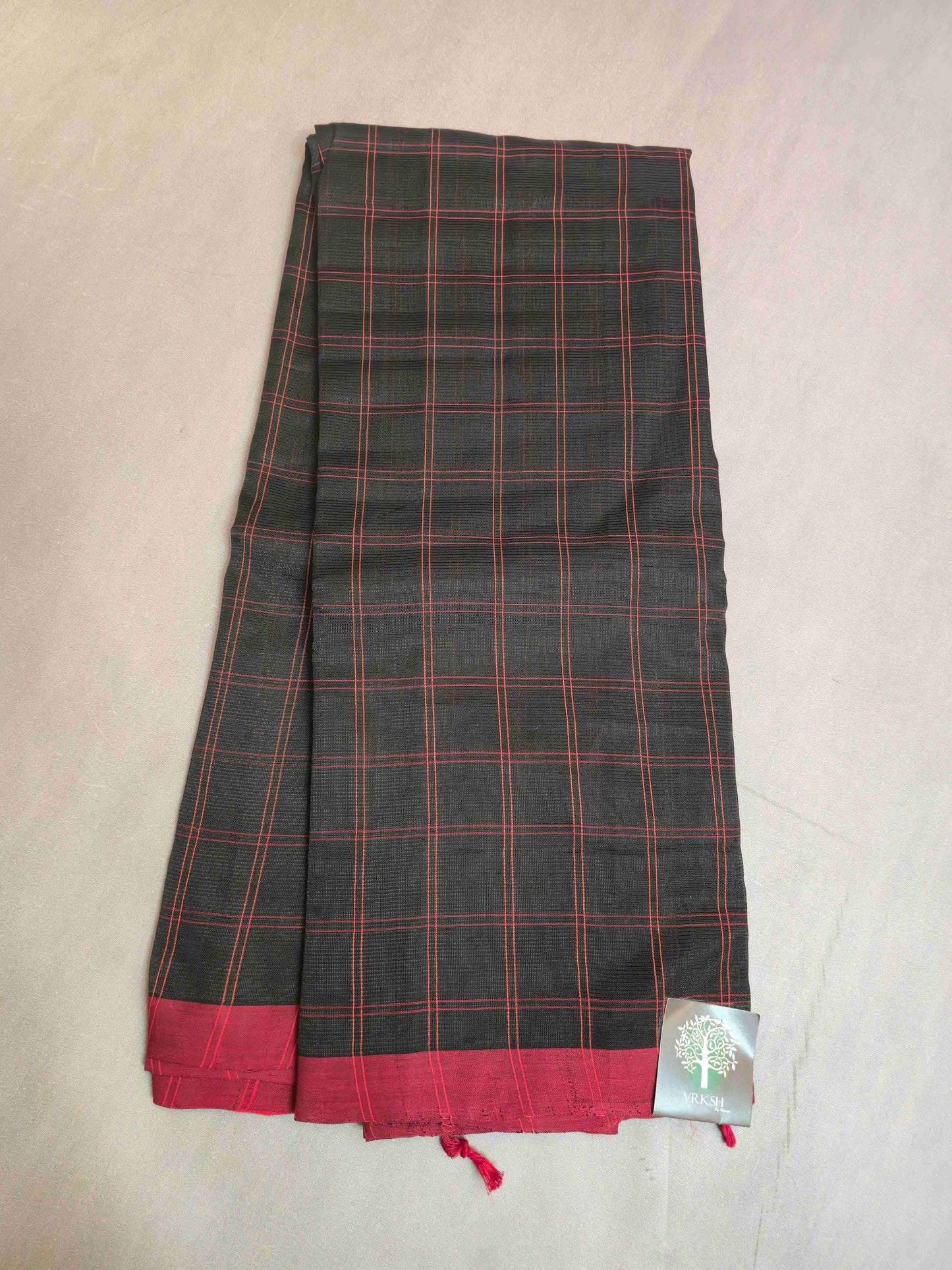 Mangalagiri Silk cotton - Black & Red