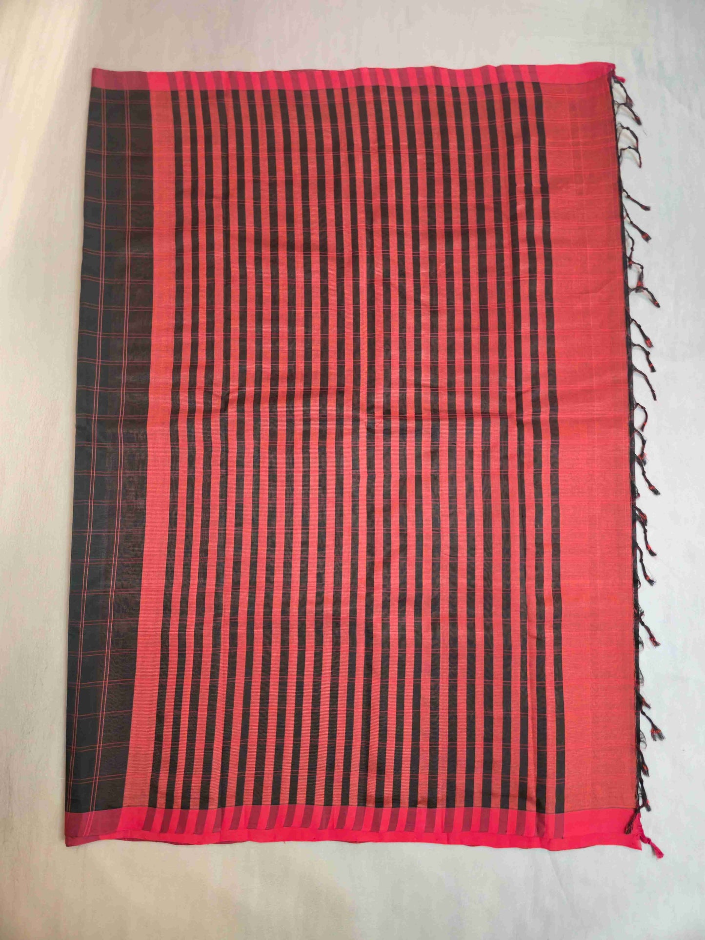 Mangalagiri Silk cotton - Black & Red