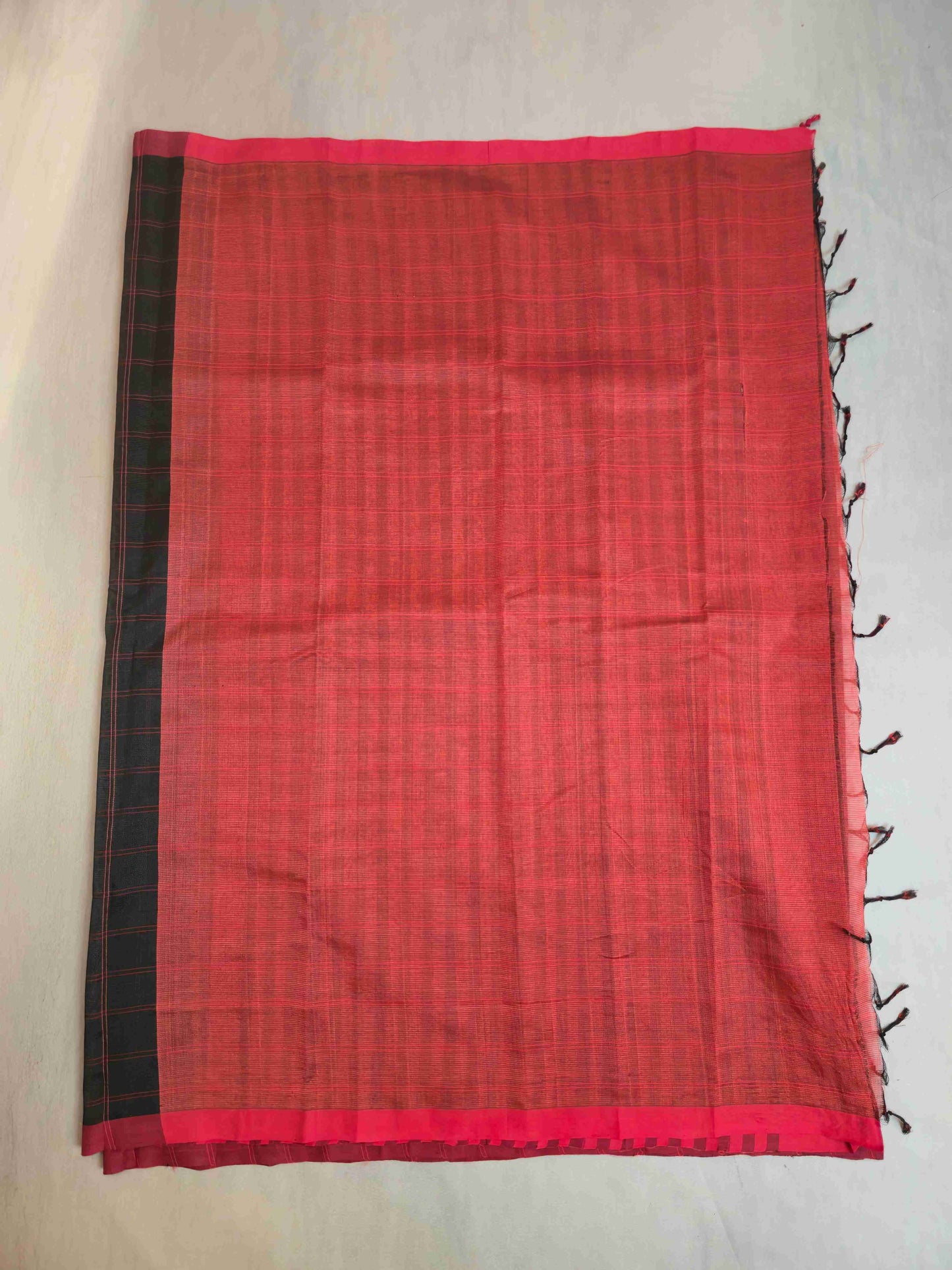 Mangalagiri Silk cotton - Black & Red