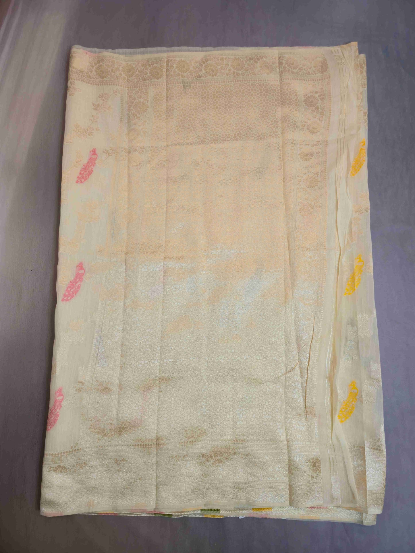 White Benarasi saree