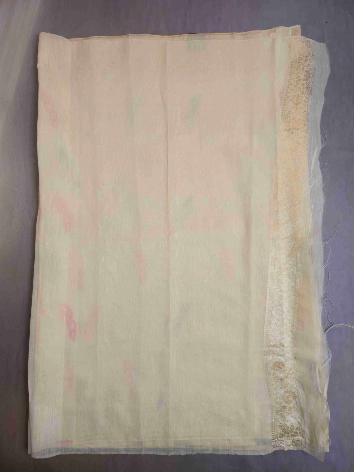 White Benarasi saree