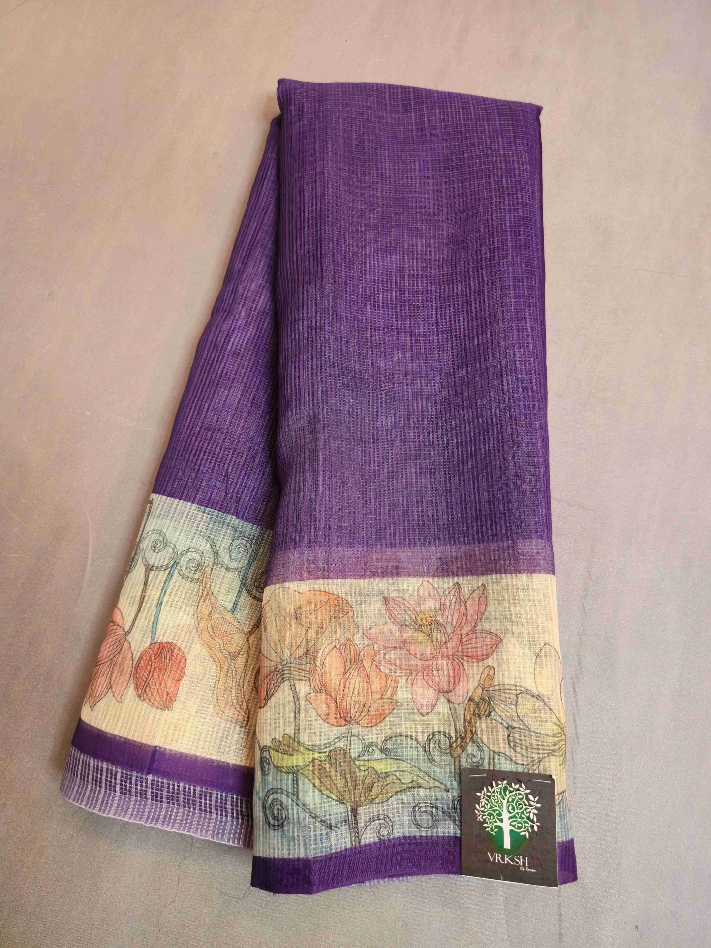 Semi kota saree with floral borders
