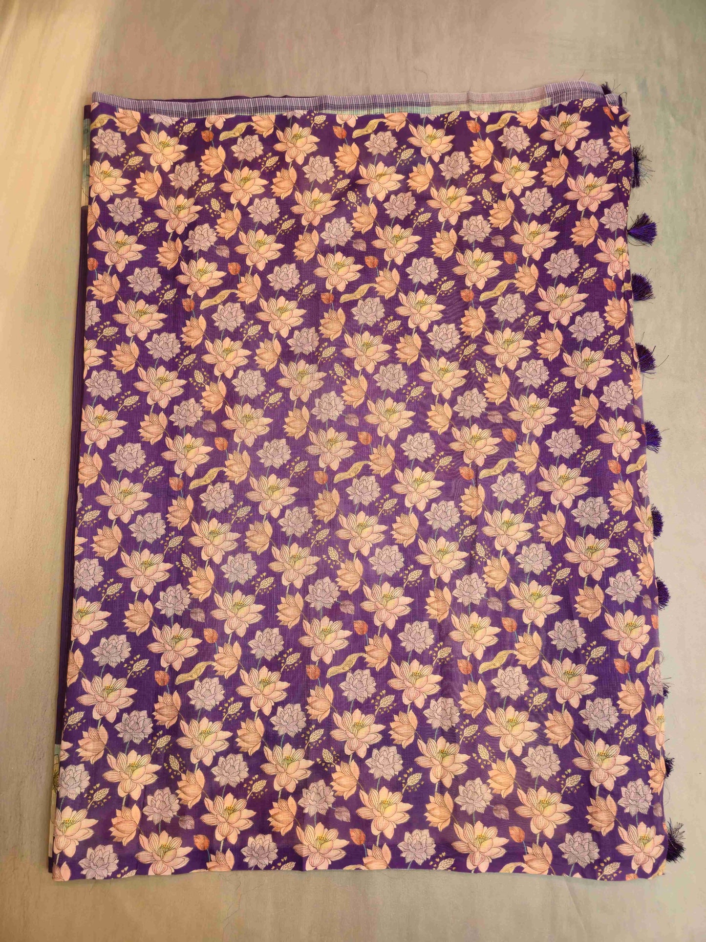 Semi kota saree with floral borders