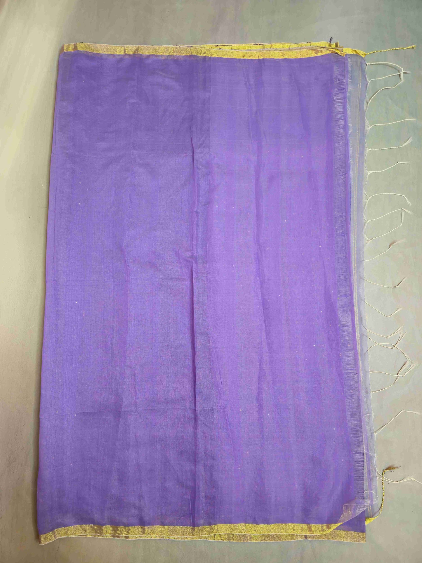 Semi Raw Silk with sequins with Jamdani needle work Pallu