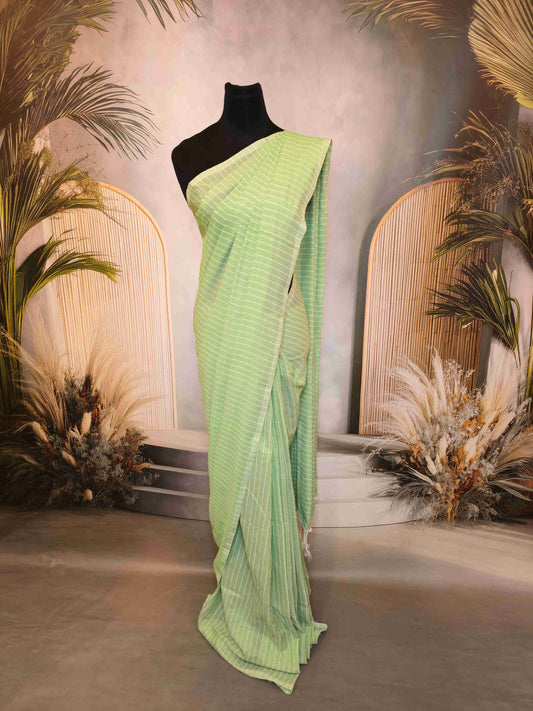 Mul cotton saree with Vertical lines
