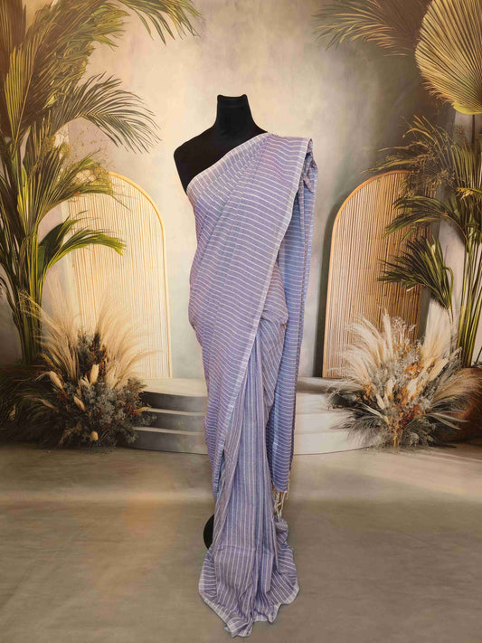 Mul cotton saree with Vertical lines