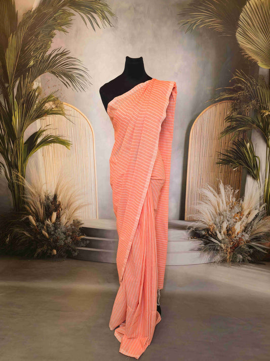 Mul cotton saree with Vertical lines