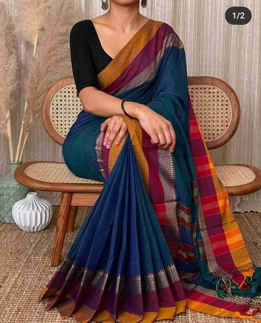 Cotton Saree with thread big border