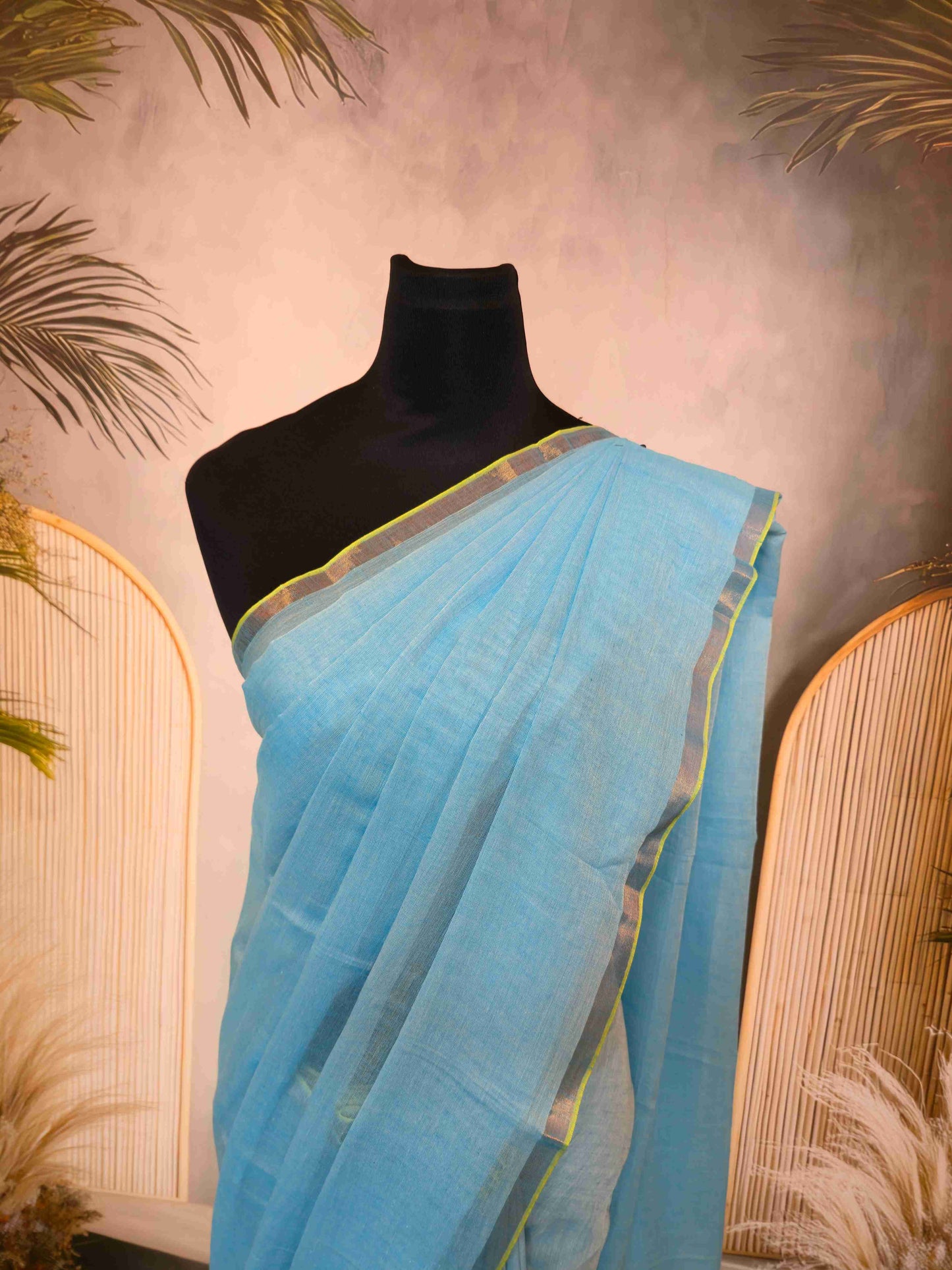 Mul cotton saree with kasavu pallu