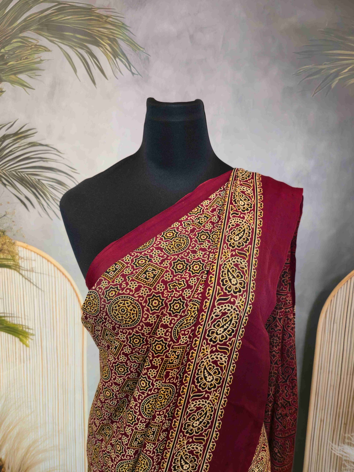 Ajrak Modal silk saree