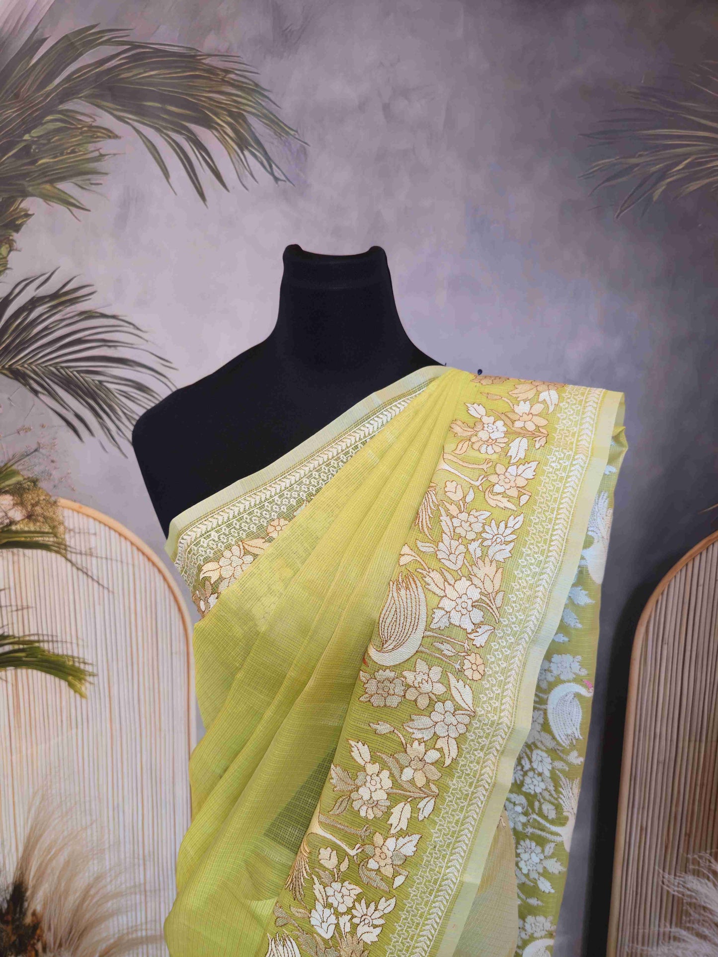 Semi kota saree with embroidery borders