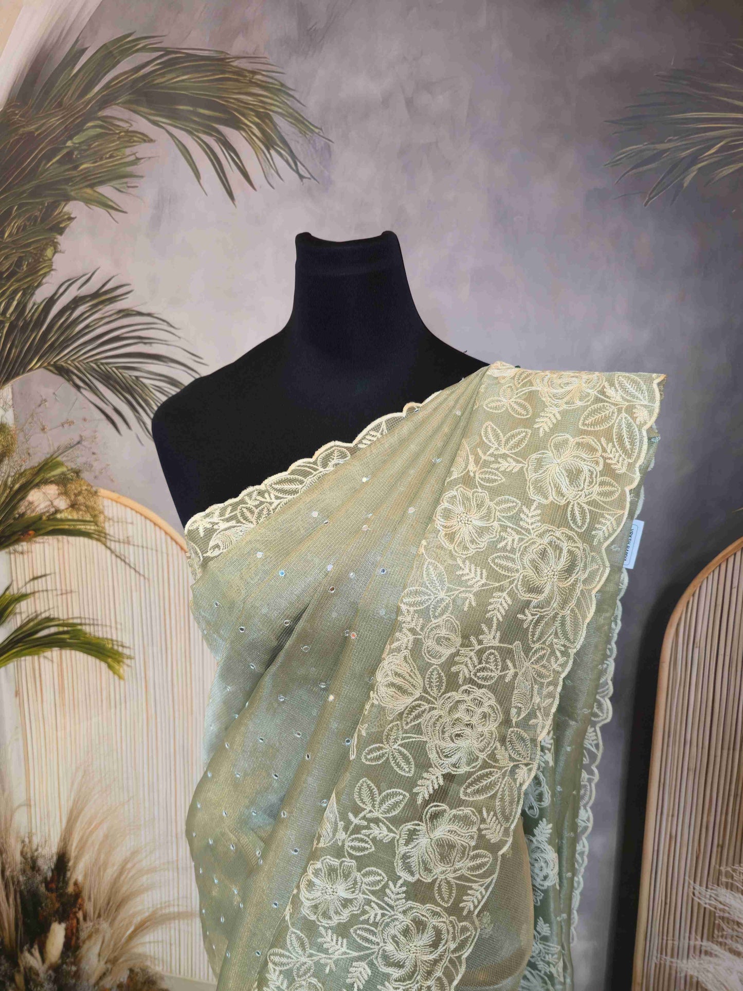 Semi kota saree with embroidery borders