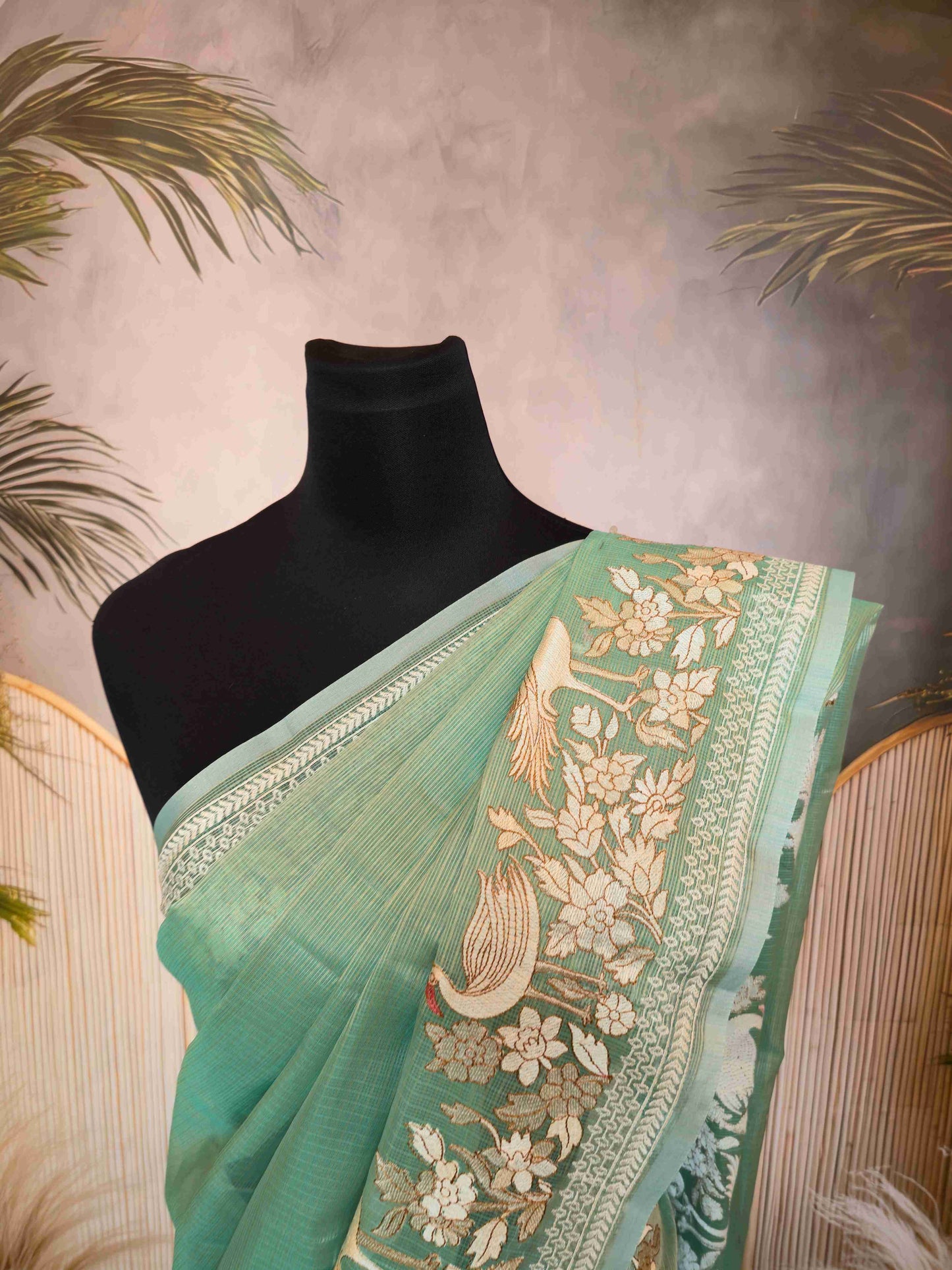 Semi kota saree with embroidery borders