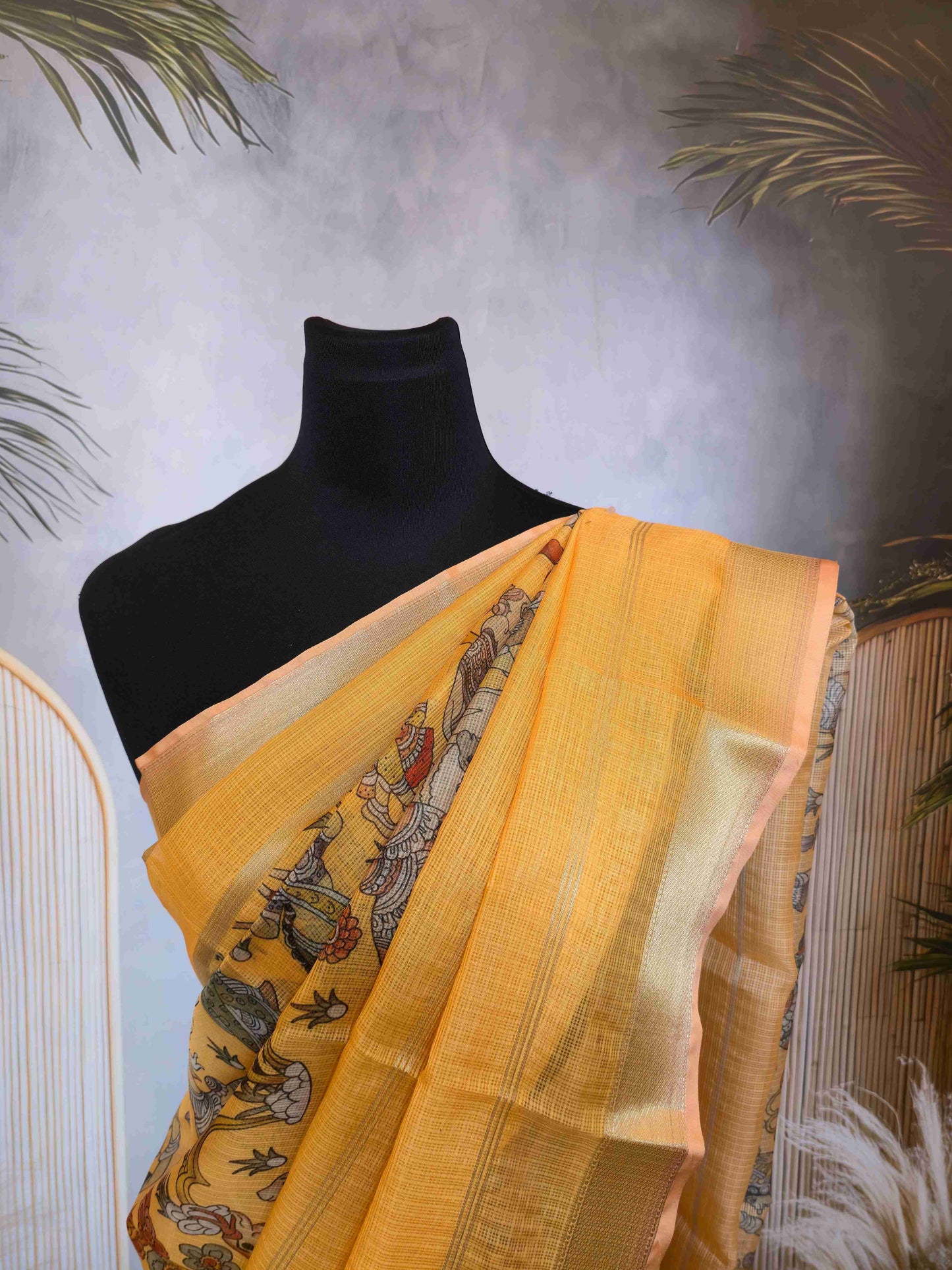 Semi Kota Saree with Kalamkari prints