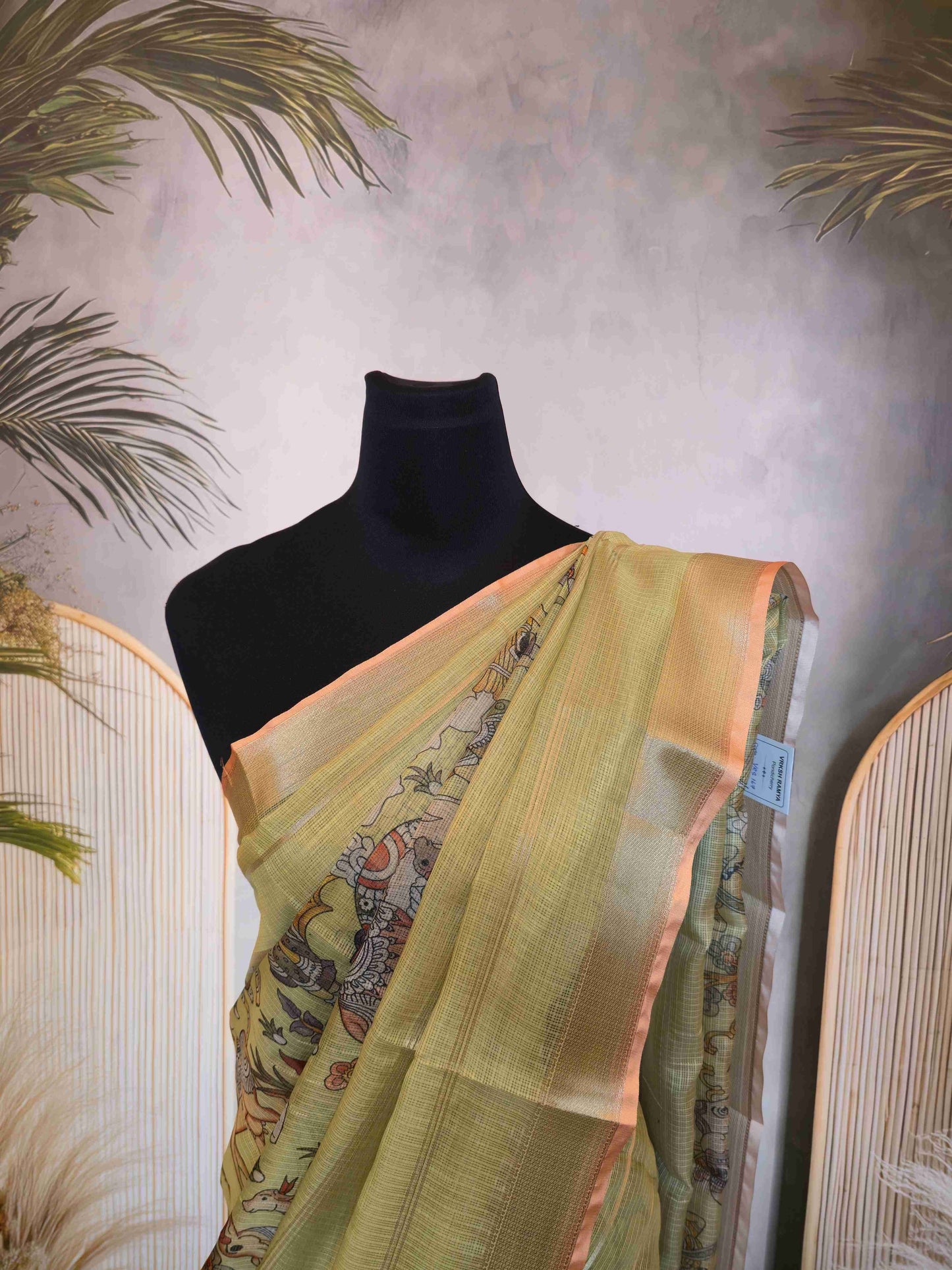 Semi Kota Saree with Kalamkari prints