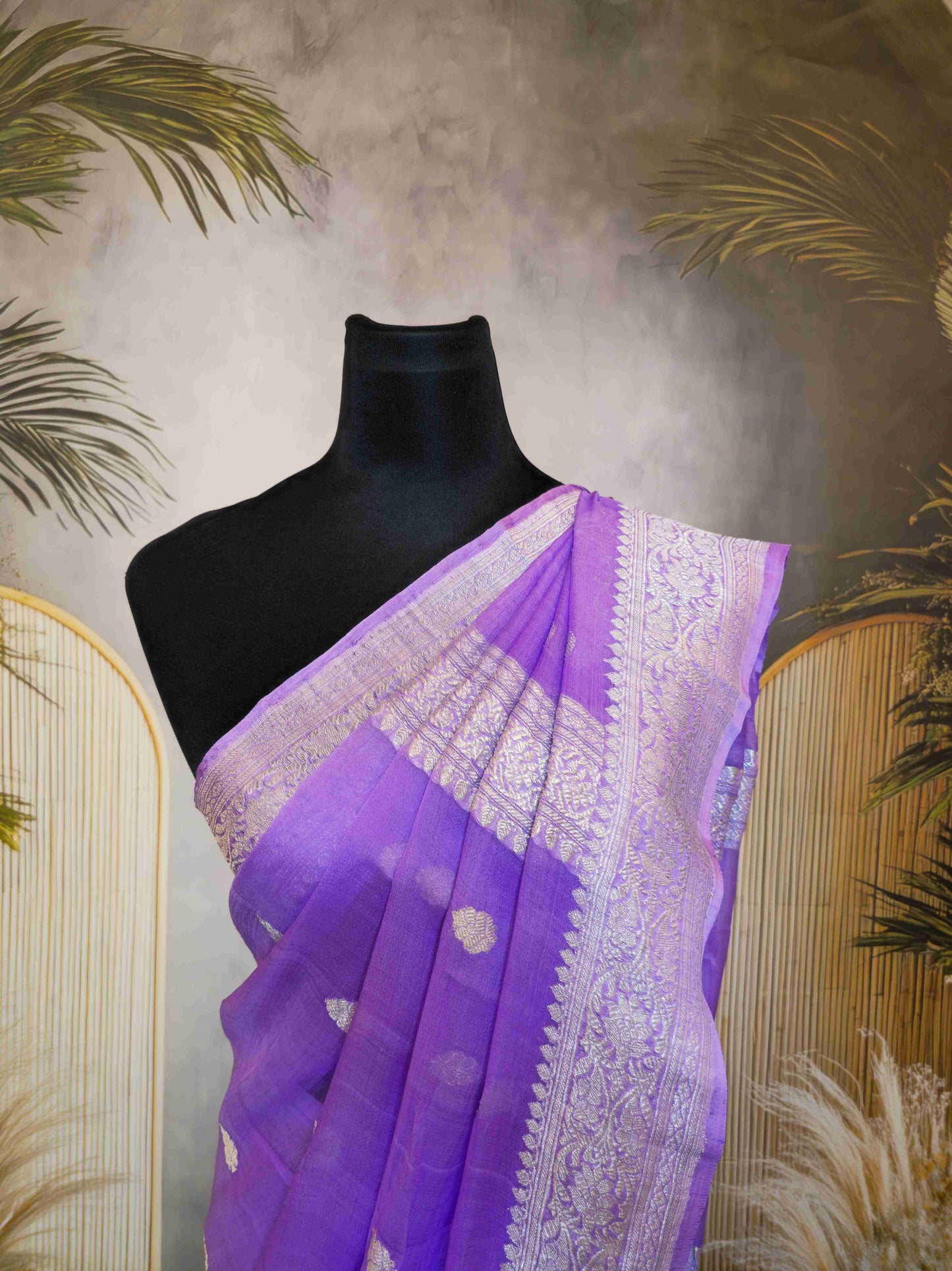 Pure Benarasi Khaddi Gorgette Saree