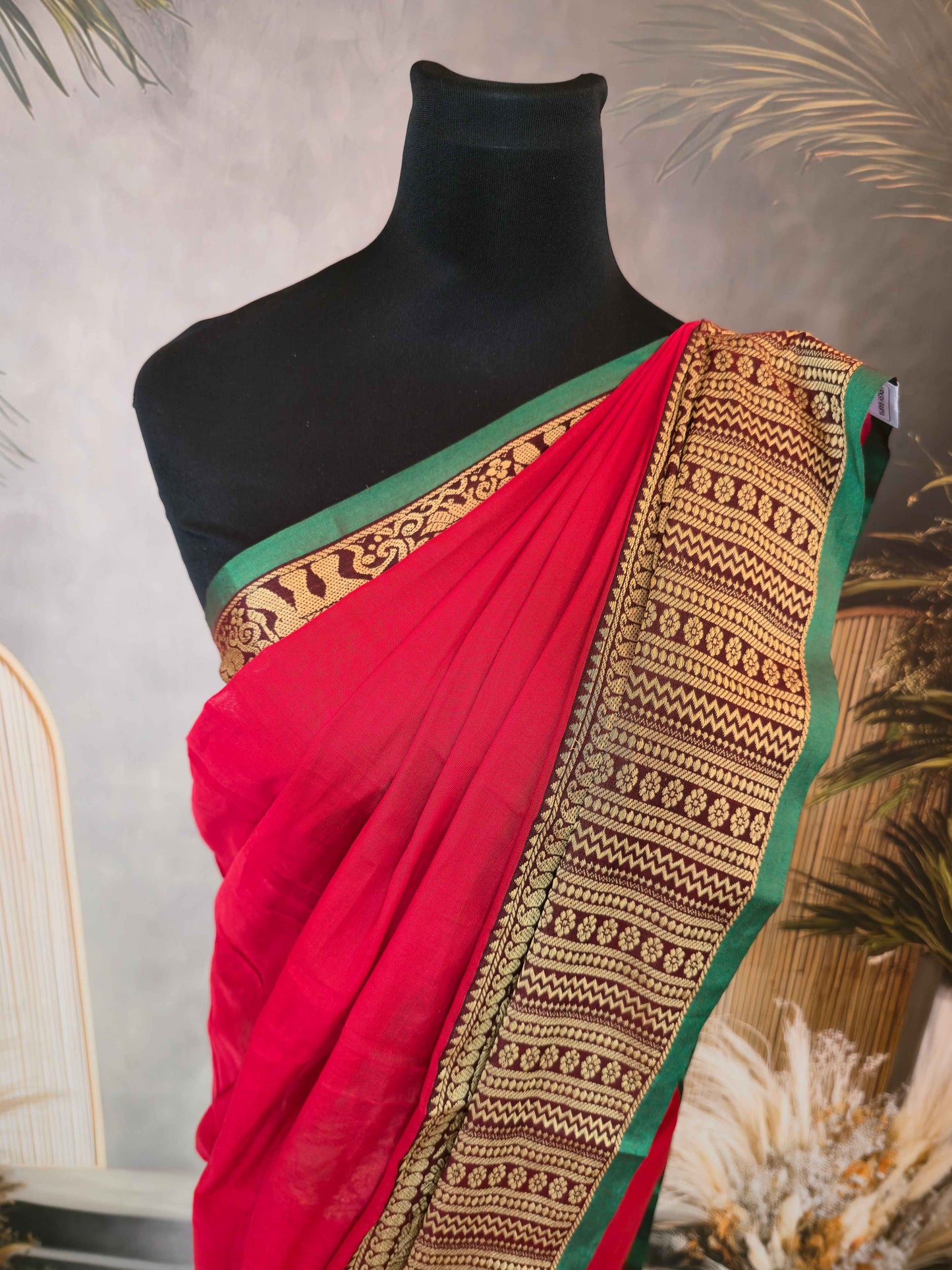 Narayanpet Cotton Saree with Elephant borders