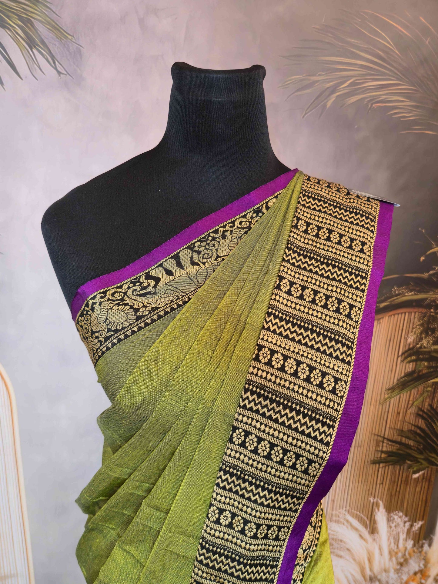 Narayanpet Cotton Saree with Elephant borders
