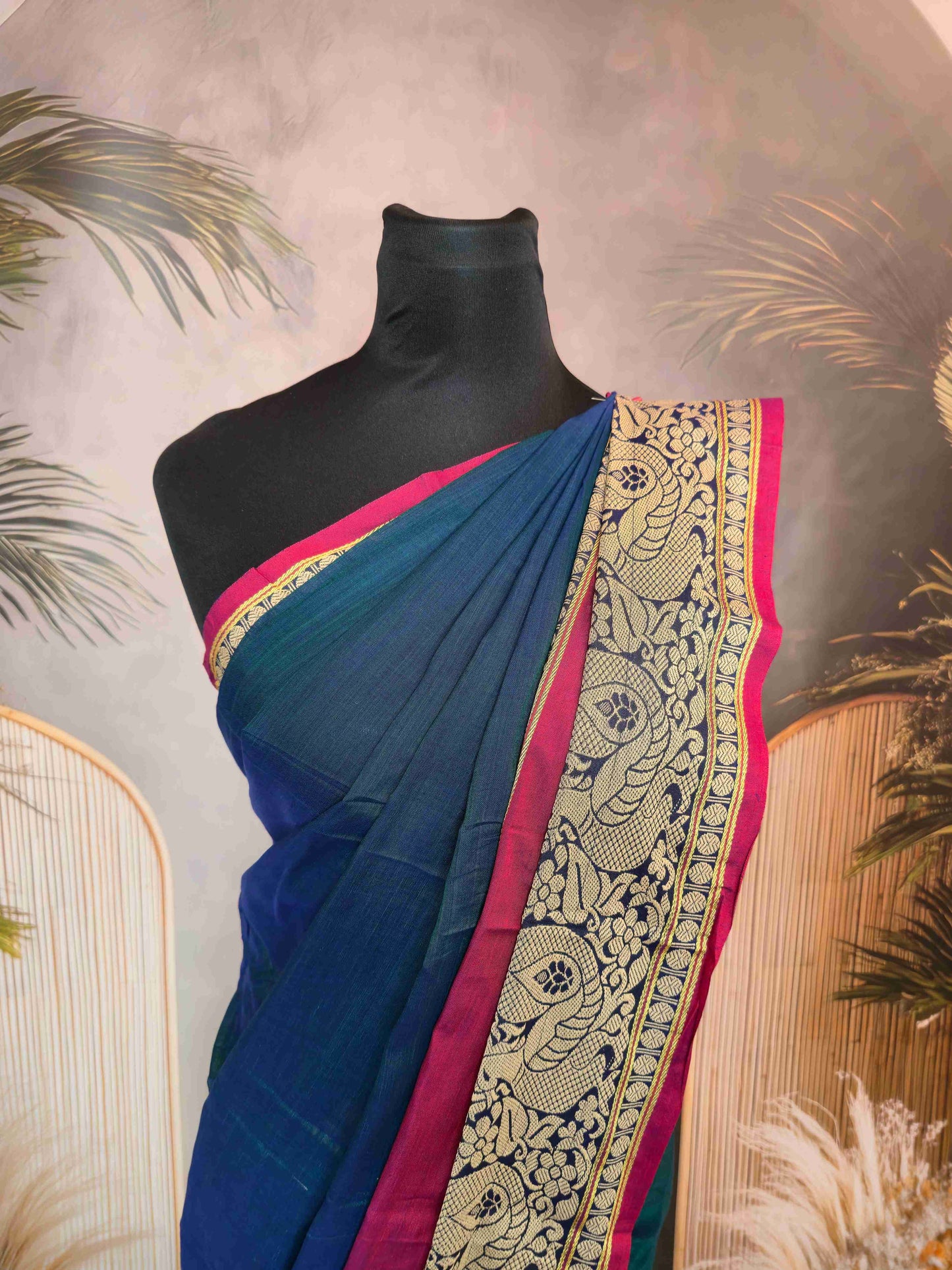 Narayanpet Cotton Saree with Annam big borders
