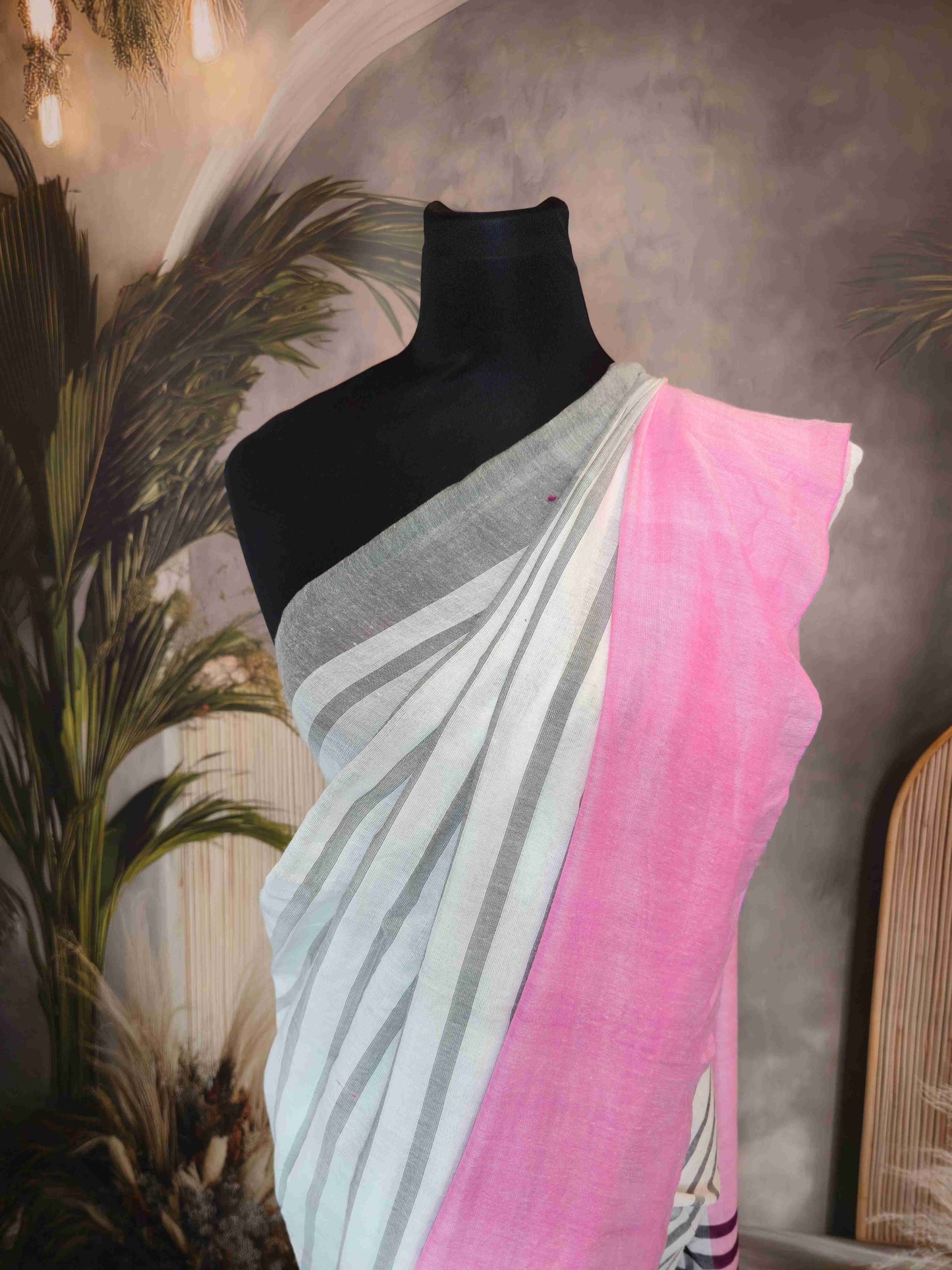 Mul Saree - with B&W pallu
