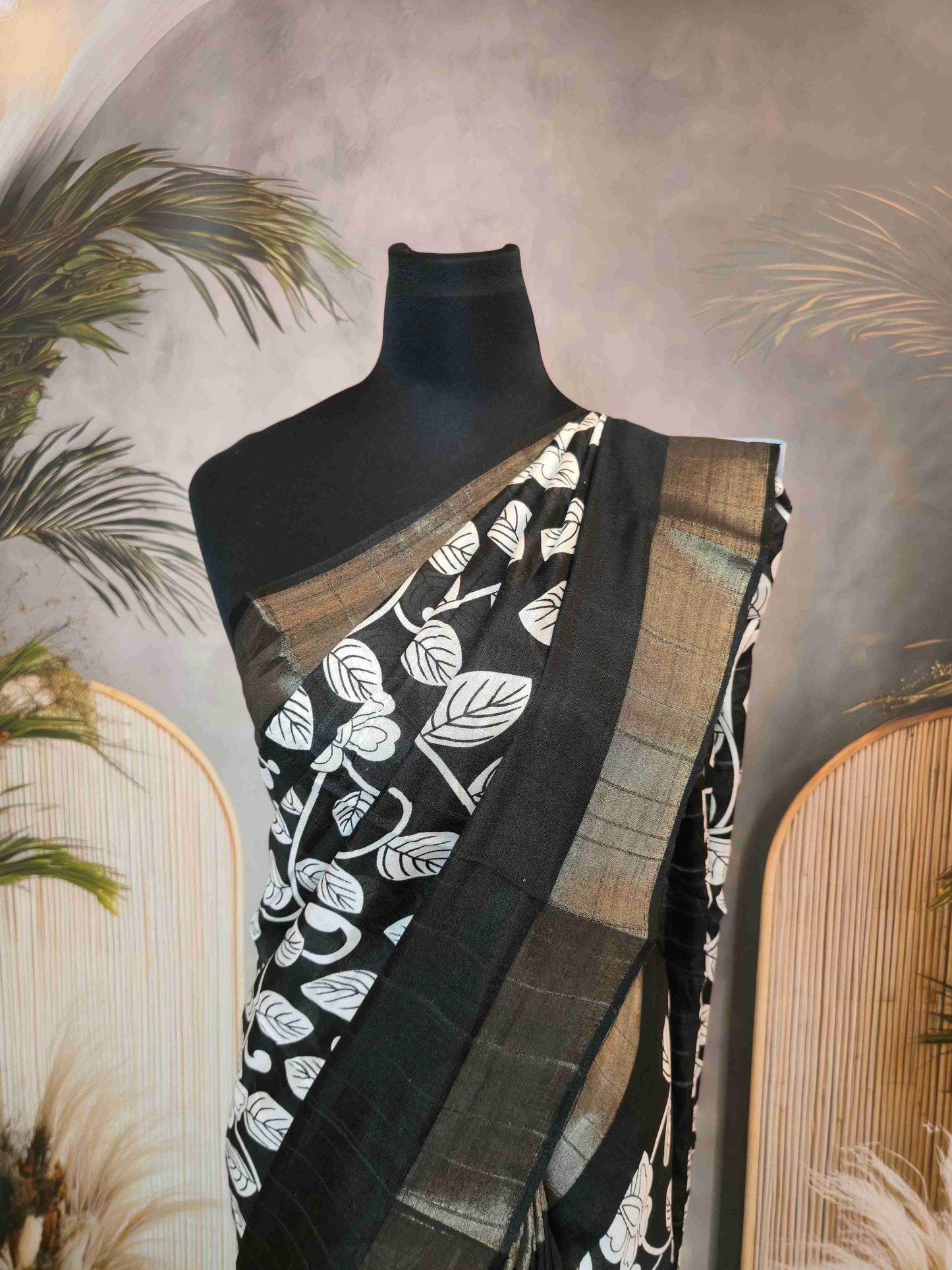 Soft Slub Silk with Kalamkari prints