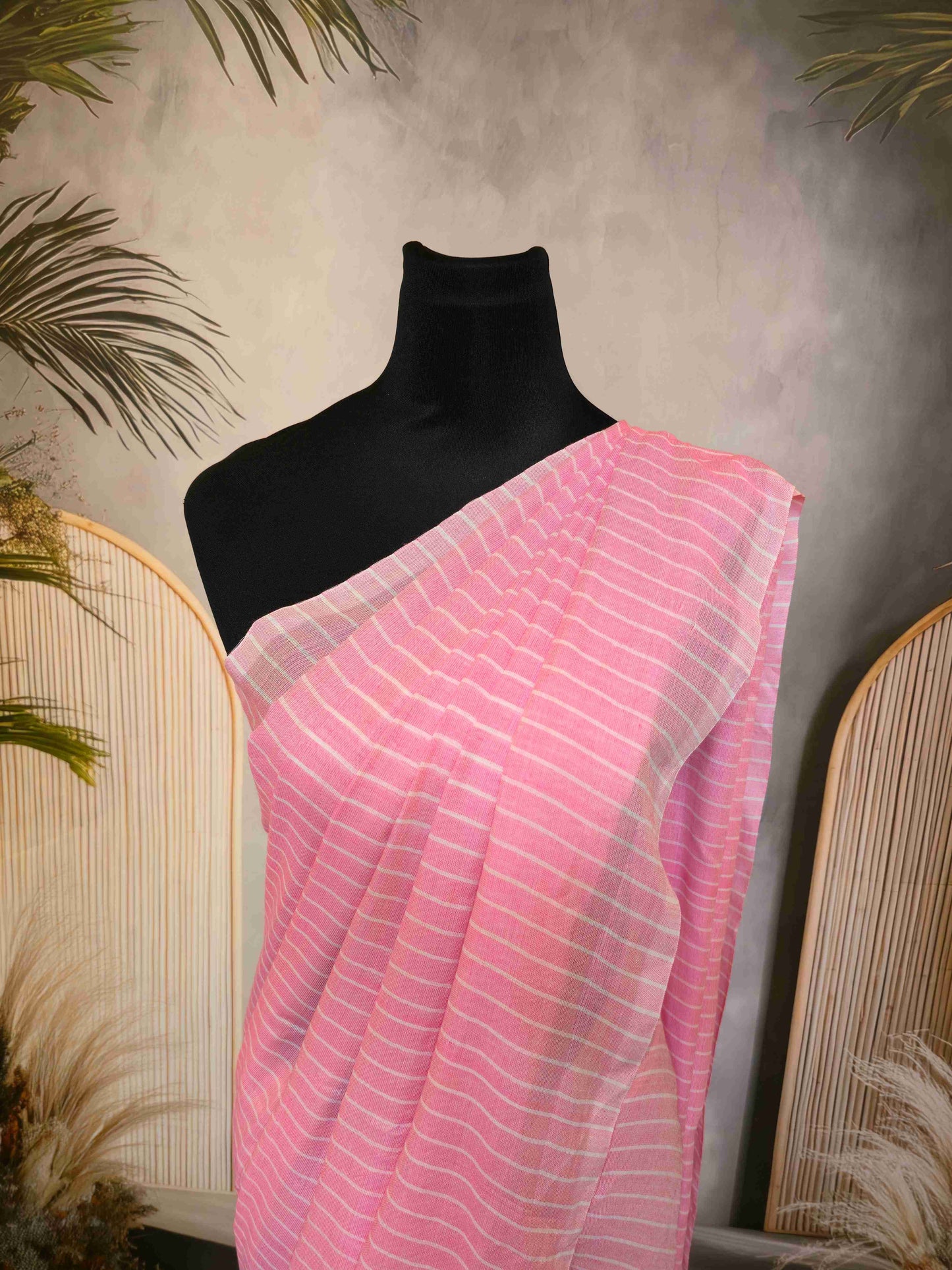 Mul cotton saree with Vertical lines