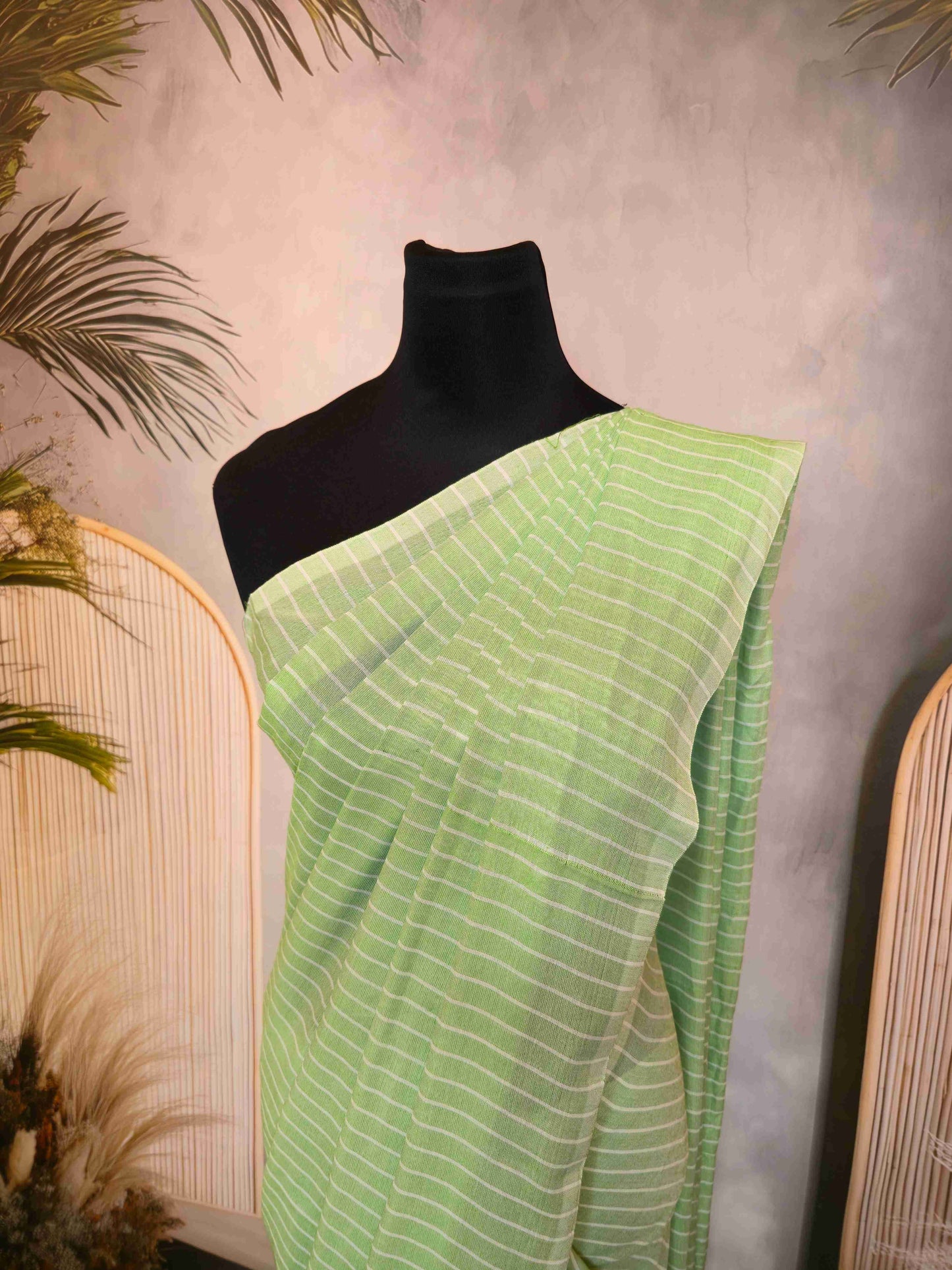 Mul cotton saree with Vertical lines