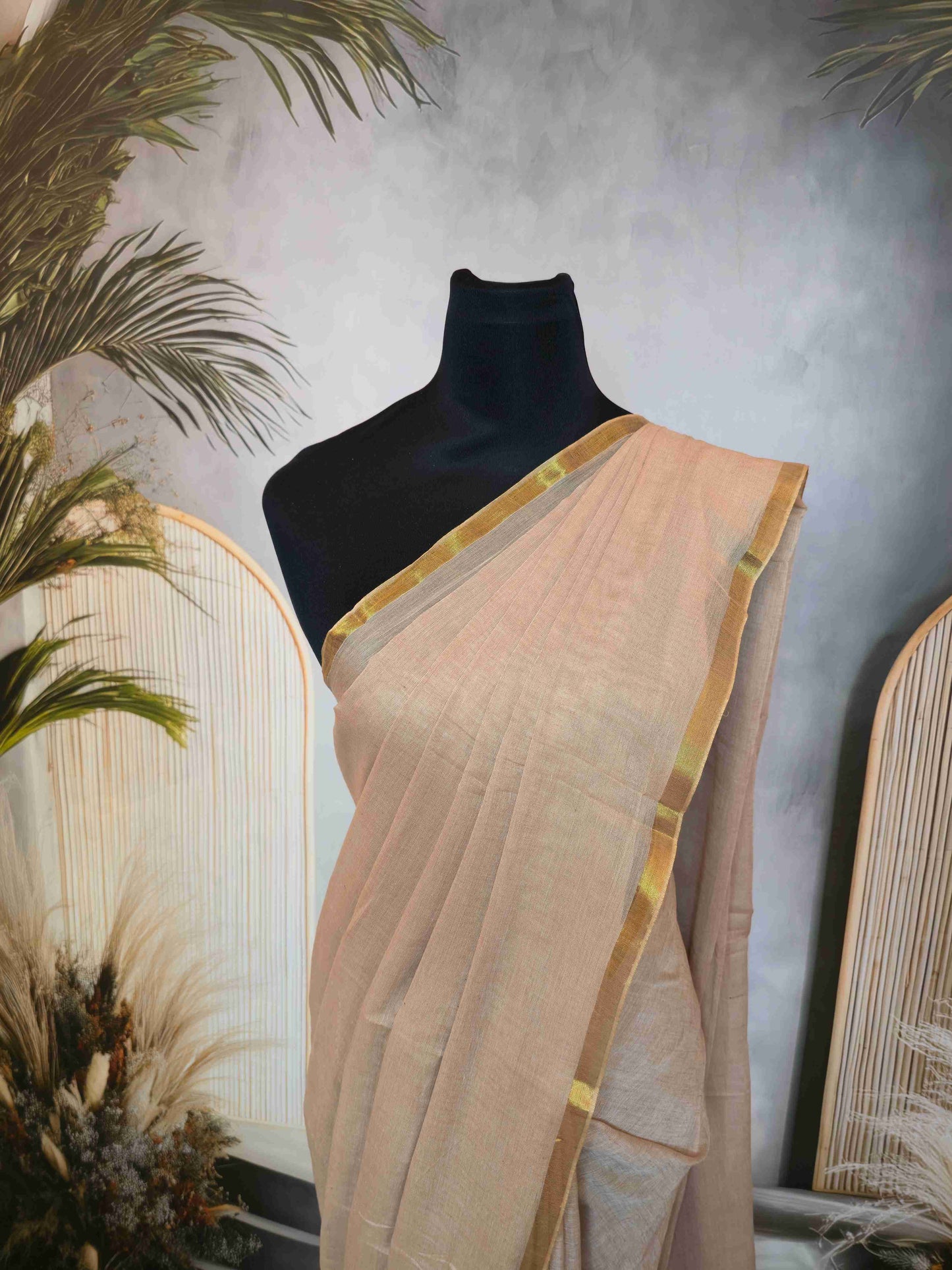 Mul cotton saree with kasavu pallu